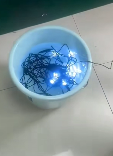 데크 전구는 물에 잠긴 방수 테스트를 거칩니다.